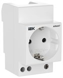 Розетка на DIN-рейку 45мм с заземл. защ. шторки 16А ARMAT IEK AR-SOD-G-GND-S-016 1876373