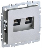 Розетка компьютерная двойная СП RJ45 кат.5E BRITE РК10-2-БрА механизм алюм. IEK BR-K20-1-K47 1617402