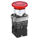 Кнопка управления "Грибок" NP2-BW4462 d40мм 1НЗ IP40 с самовозвратом с подсветкой красн. CHINT 575495 1612010