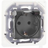 Розетка 1-м СП Inspiria 16А IP44 250В 2P+E защ. шторки с крышкой немецк. стандарт механизм алюм. Leg 673742 1445259