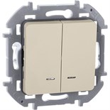 Выключатель 2-кл. Inspiria 10А IP20 250В 10AX с подсветкой/индикацией механизм сл. кость Leg 673631 1445136