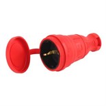 Разъем каучуковый R8-RED-IP44 с/з прямой 16А IP44 красн. Эра Б0044548 1428707