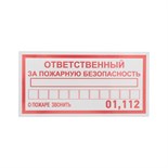 Наклейка информационный знак "Ответственный за пожарную безопасность" 100х200мм Rexant 56-0012 1356334