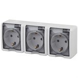Розетка 3-м ОП Эра Эксперт 11-2405-01 16А IP54 16AX 250В 3х2P+E бел. Эра Б0020720 1231778