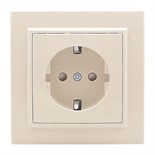 Розетка 1-м СП Минск 16А IP20 с заземл. защ. шторки беж. EKF ERR16-028-200 1277400