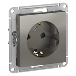 Розетка 1-м СП AtlasDesign 16А IP20 с заземл. защ. шторки механизм сталь SE ATN000945 1240500