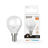 Лампа светодиодная Elementary 10Вт P45 шар 3000К тепл. бел. E14 710лм GAUSS 53110 479947