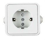 Розетка 1-м AQUA 3113 защ. шторки с заземл. п/герм. бел. ASD / IN HOME 4690612003450 464645
