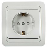 Розетка 1-м CLASSICO защ. шторки с заземл. 2028x бел. ASD / IN HOME 4690612000978 464638