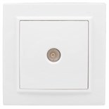 Розетка телевизионная TV 1-м СП Минск 5-862МГц 75Ом бел. Basic EKF ERA00-027-10 453855