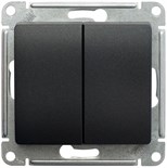 Переключатель проходной 2-кл. СП Glossa 10А IP20 (сх. 6) 10AX механизм антрацит SE GSL000765 400322