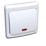 Переключатель проходной 1-кл. СП Этюд 10А IP20 с подсветкой бел. SE BC10-007B 87935
