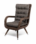 "Толедо" кресло плетеное с подушками, цвет коричневый YH-C1910W brown