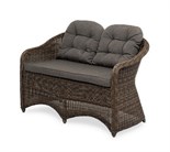 "Равенна" диван двухместный плетенный из ротанга, цвет коричневый YH-C2104W brown
