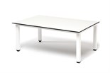 "Канны" журнальный столик из HPL 95х60, H40, каркас светло-серый (RAL 7035), цвет столешницы "молочный" RC013-95-60-R7035-4sis