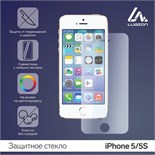 Защитное стекло 2.5D Luazon для iPhone 5/5S, полный клей, 0.26 мм, 9Н 958656
