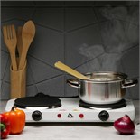 Плитка электрическая Luazon LHP-005, 2 конфорки, 2000 Вт, нагреватель диск, белая 1740903