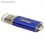 Флешка Mirex UNIT AQUA, 32 Гб, USB2.0, чт до 25 Мб/с, зап до 15 Мб/с, синяя 2891050