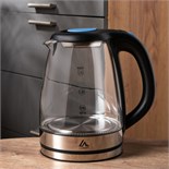 Чайник электрический Luazon LSK-1802, стекло, 1.8 л, 1500 Вт, подсветка, чёрно-синий 3894964