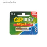 Батарейка алкалиновая GP Ultra Plus, AAA, LR03-1BL, 1.5В, блистер, 1 шт. 4857388