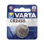 Батарейка литиевая Varta, CR2450-1BL, 3В, блистер, 1 шт. 5217316
