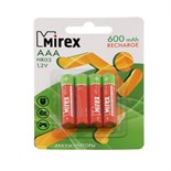 Аккумулятор Mirex, Ni-Mh, AAA, HR03-4BL, 1.2В, 600 мАч, блистер, 4 шт. 7750040
