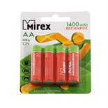 Аккумулятор Mirex, Ni-Mh, AA, HR6-4BL, 1.2В, 1400 мАч, блистер, 4 шт. 7750045