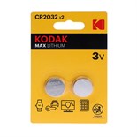 Батарейка литиевая Kodak, CR2032-2BL, 3В, блистер, 2 шт. 9336782