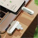 Флешка OTG Hoco UD10 Wise, 64 Гб, USB3.0, USB/Type-C, чт до 120 Мб/с, зап до 30 Мб/с, металл 9326078