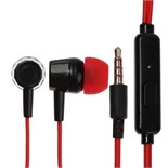 Наушники Krutoff HF-J69, вакуумные, микрофон, 106 дБ, 16 Ом, 3.5 мм, 1 м, красные 9844707