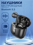 Наушники Hoco EW36 TWS, беспроводные, вкладыши, BT5.3, 30/400 мАч, микрофон, черные 9603944