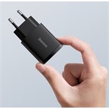 Зарядное устройство Baseus Compact Quick Charger USB+Type-C, 3A, 20W, черный 9900672