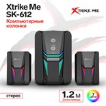 Компьютерные колонки Xtrike Me SK-612, 2х3 Вт + 5 Вт, USB, подсветка, чёрные 9888234