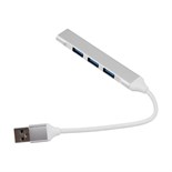 USB-разветвитель (HUB), 4 порта, кабель 10 см, серебристый 10325636