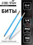 Биты ТУНДРА, намагниченные, сталь CrV, PH2 х 150 мм, 2 шт. 2270952