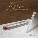 Ручка подарочная, шариковая "Бизнес" в пластиковом футляре, поворотная, чёрная с серебристыми вставками 107271