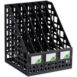 Лоток для бумаг cборный, вертикальный, 6 отделений, чёрный 601190