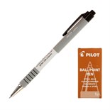 Ручка шариковая автоматическая Pilot, узел 0,7 мм, чернила синие масляная основа, корпус Soft Touch, корпус серый 1194460