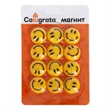 Магниты для доски, "Смайл", d - 2 см, набор 12 штук, блистер, Calligrata 1300209