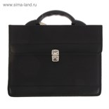 Портфель деловой 350 х 260 х 100 мм, текстильный, 2 отделения, "Приморск" чёрный, 1С111 1793134