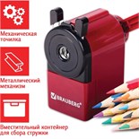 Точилка механическая BRAUBERG, чёрный/бордовый 1930190