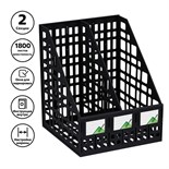 Лоток для бумаг "Стамм", cборный, вертикальный, 2 отделения, чёрный 2865869