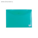 Папка-конверт на кнопке А3, 180 мкм, BRAUBERG, прозрачная, зелёная 3337295