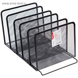 Подставка для сортировки писем и бумаг Berlingo Steel & Style, 5 отделений, металлическая, чёрная 4144752