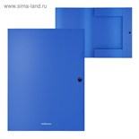 Папка на кнопке А4 ErichKrause, Matt Classic, пластиковая, 3 клапана, непрозрачная, 400 мкм, корешок 8 мм, синяя 4672443