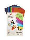 Картон цветной А4, 10 листов, 10 цветов "Луч", плотность 220 г/м2 5274947