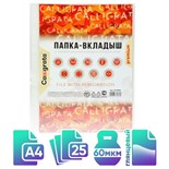 Файл-вкладыш А4, 60 мкм, Calligrata, плотные, глянцевый, вертикальный, 25 штук 6534848