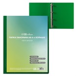 Папка на 4 кольцах А4, Calligrata "Панорама", 40 мм, 700 мкм, лицевой карман, зелёная, МИКС 6579808