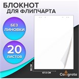Блокнот для флипчарта Calligrata, 67.5 х 98 см, 20 листов, 80 г/м2, белизна 92%, белый 7790040