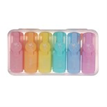 Набор маркеров текстовыделителей 6 цветов, МИНИ, в пластиковом пенале 7619189